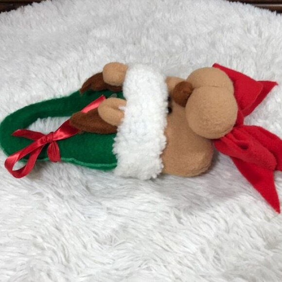 Santa's Workshop Plush Stuffed Christmas Reindeer Door Knob Hanger - Picture 5 of 9